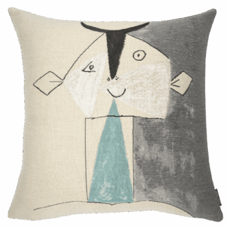 Poulin Design - Picasso - Tete de faune sur fond gris argent