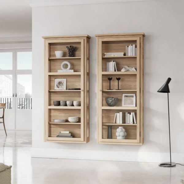 Væghængt vitrineskab – Light Oak N4 - Image 2