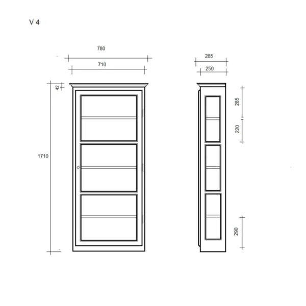 Væghængt vitrineskab – Classic V4 - Image 13