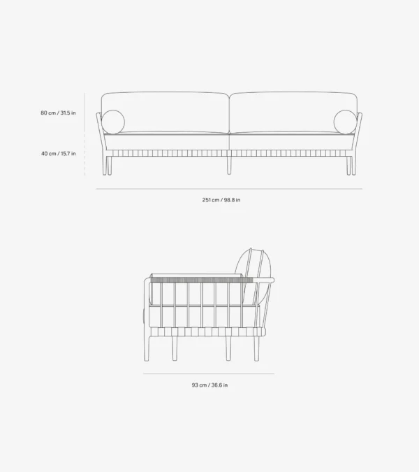 Udendørs sofa - Open-Air - 3 pers. - Vipp720 - Image 6