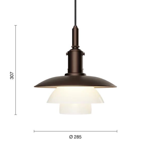 Pendel - PH 3/3 - Aged Brass opal – Poul Henningsen - Billede 11