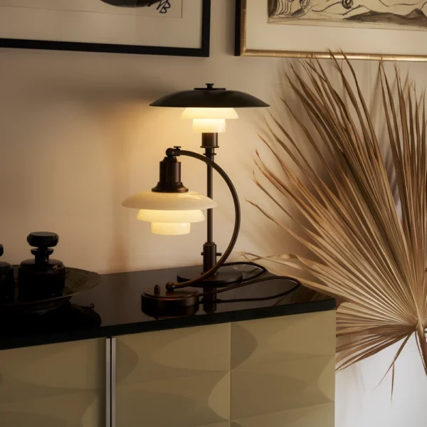Bordlampe - PH 2/2 Luna Aged Brass opal - Poul Henningsen - Billede 5