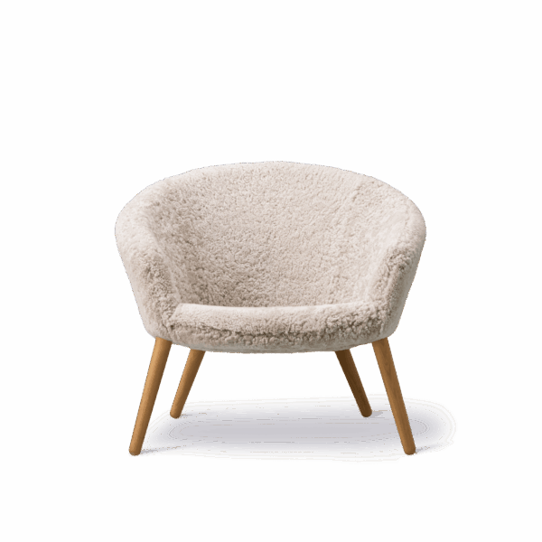 Ditzel Lounge Chair 2631 - Lammeskind Moonlight - Eg/olie