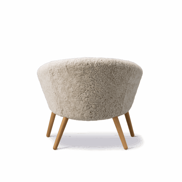 Ditzel Lounge Chair 2631 - Lammeskind Moonlight - Eg/olie - Billede 6