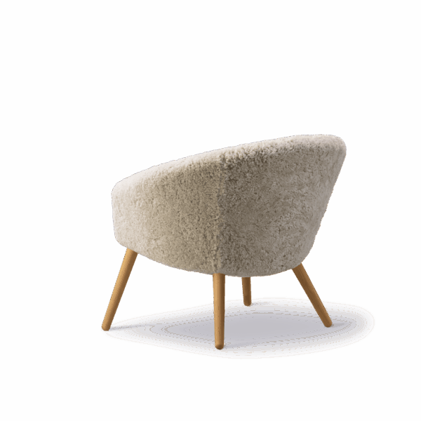 Ditzel Lounge Chair 2631 - Lammeskind Moonlight - Eg/olie - Billede 5