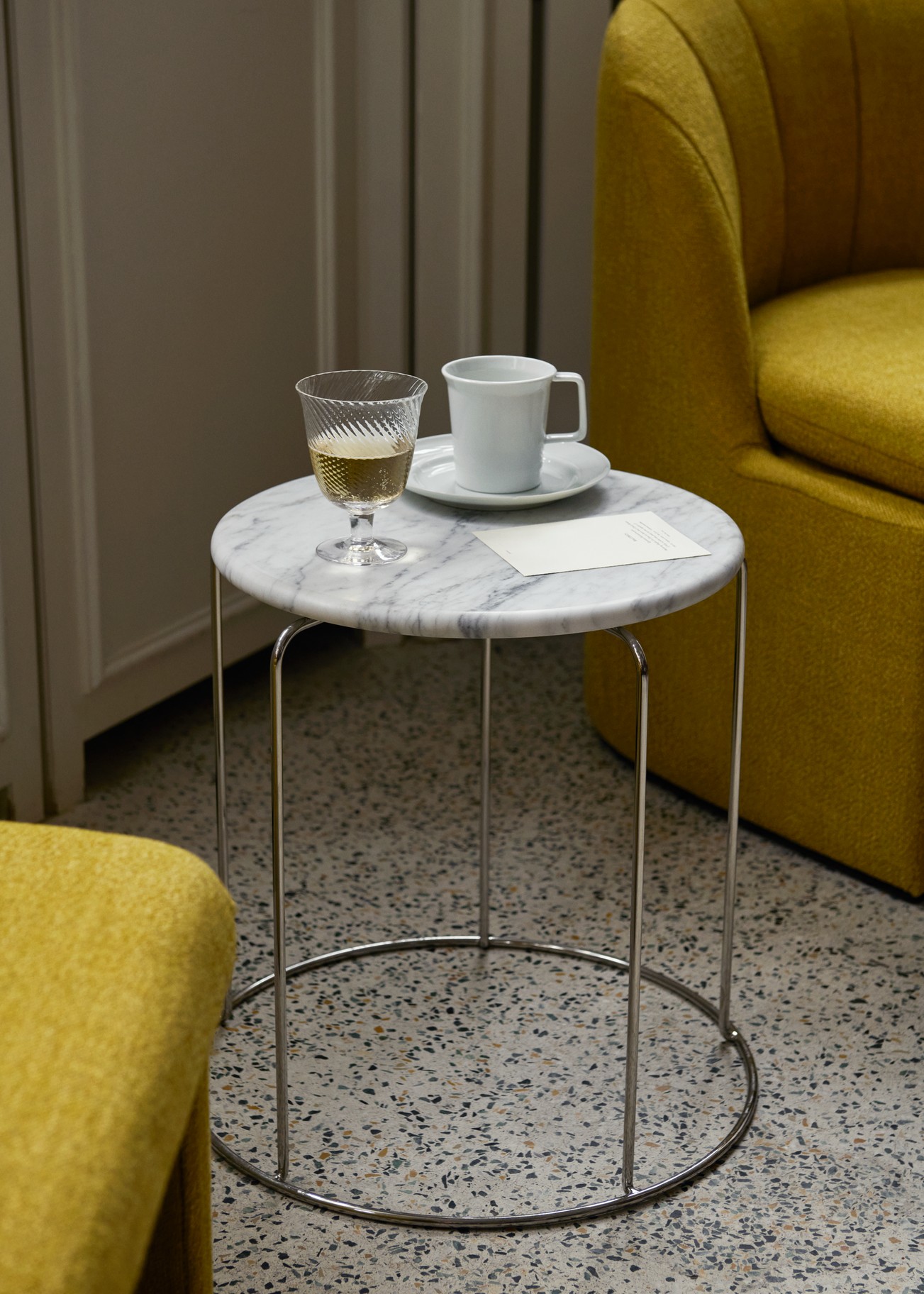 Sidebord - Verner Panton - Wire Stool marmor top - VP11 - Billede 2