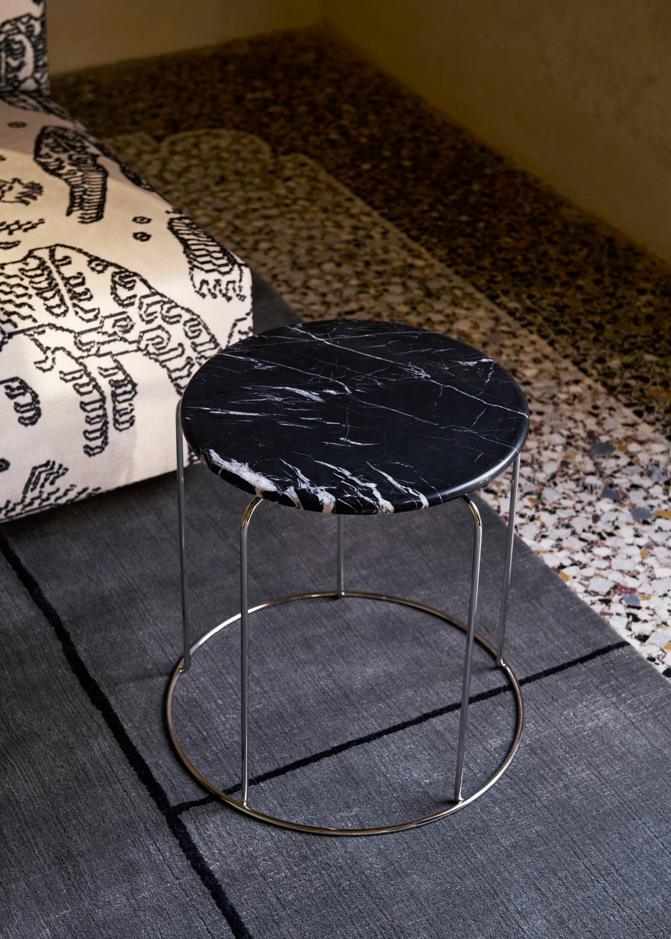 Sidebord - Verner Panton - Wire Stool marmor top - VP11 - Billede 10
