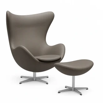 Ægget™ - Arne Jacobsen - Essential læder - Inkl. fodskammel